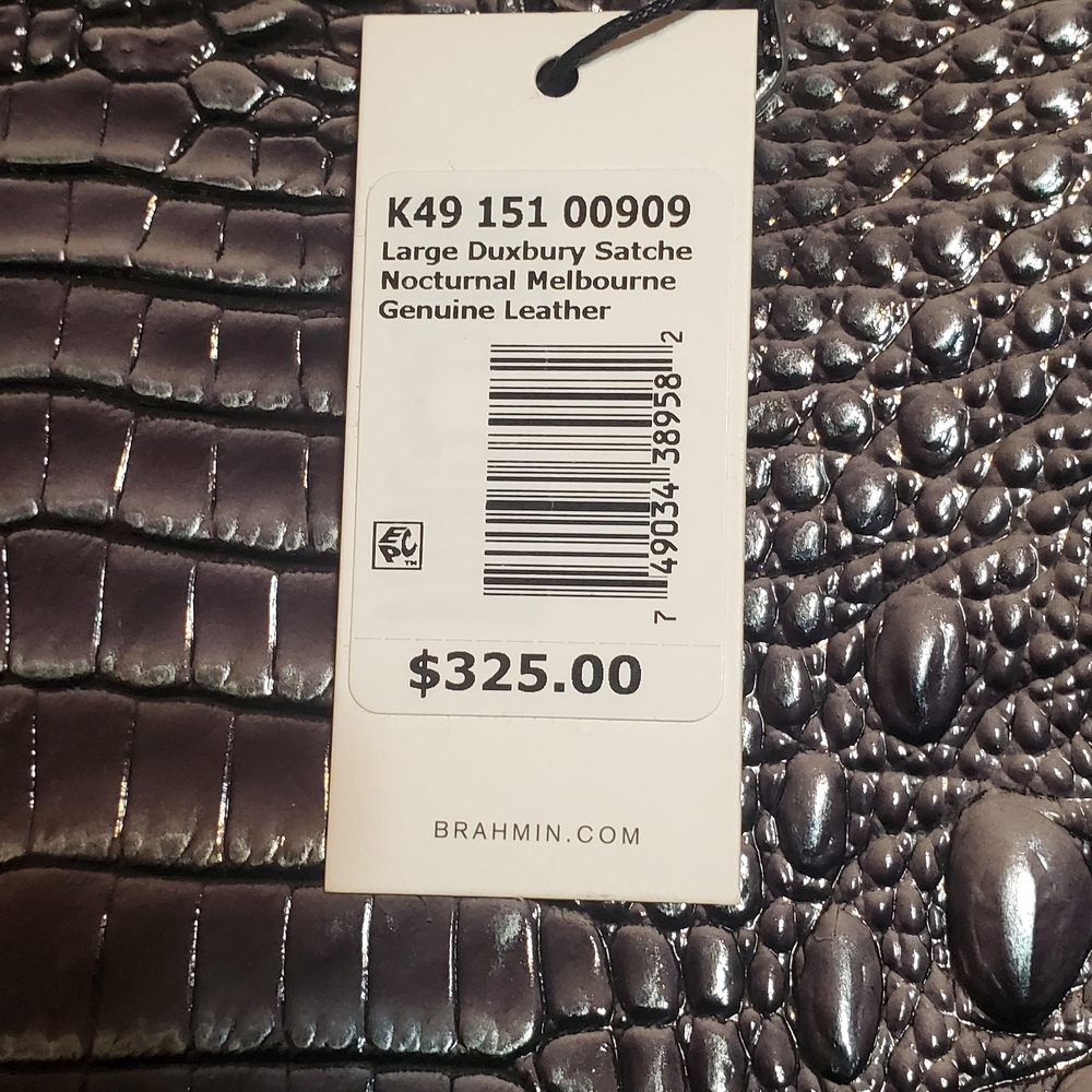 Brahmin Large Duxbury Nocturnal Melbourne Charcoal Gray. Leather. New With Tag - Picture 2 of 10